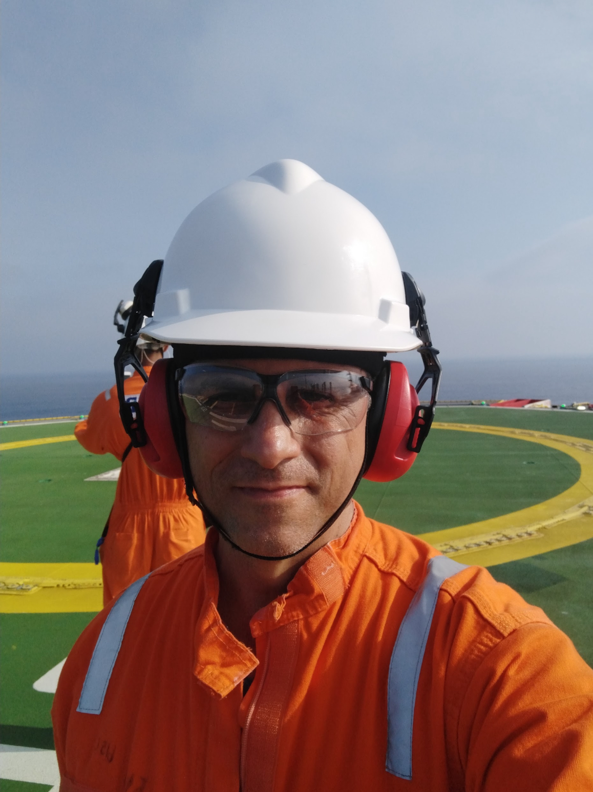 Frohlich HazLoc founder on offshore platform helideck